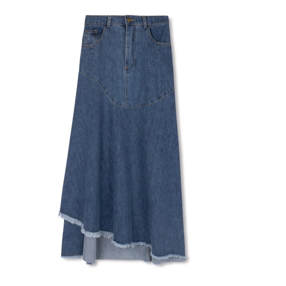 Stylish Blue A-Line Denim Skirt
